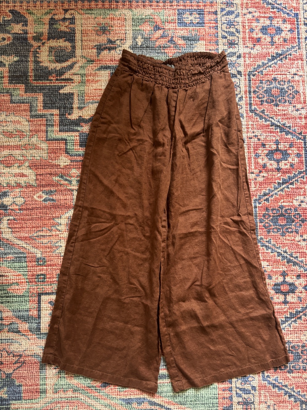 Anthropologie Wide Leg Pants, Brown, ST, Fits up to L